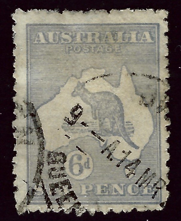 Australia SC#8 Used  Fine rough perfs SCV$27.50...Grab a Bargain!