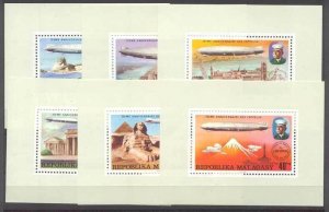 Malagasy 545-48/C158-59 MNH s/s Zeppelins