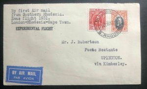 1931 Bulawayo Southern Rhodesia First Flight Cover FFC To Upington South Africa