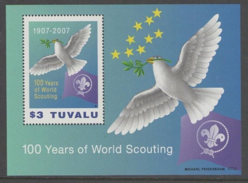 TUVALU SGMS1262 2007 CENTENARY OF WORLD SCOUTING MNH 