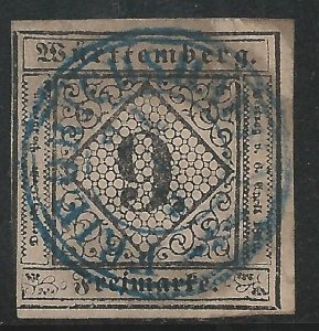 German States Wurttemburg Scott #5 Used Stamp