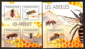 Burundi 2012, Bees 2 s/s, MNH