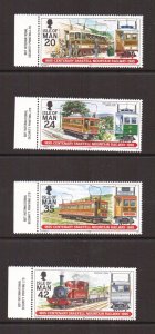 Isle of Man  #623-626  MNH 1995  mountain electric railway