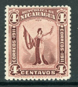 Nicaragua 1912 Liberty 4¢ Brown Violet Sc 298 Mint W743