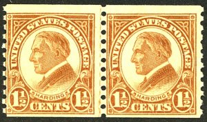 U.S. #598 MINT PAIR OG NH