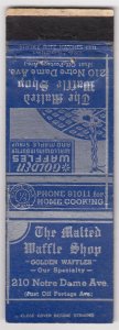 Canada Revenue 1/5¢ Excise Tax Matchbook THE MALTED WAFFLE SHOP Winnipeg