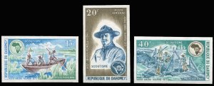 French Colonies, Dahomey #C182-184, 1973 Boy Scouts, imperf. set of three, ne...