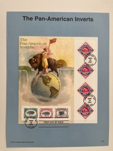 2001 Pan American Inverts 7 Stamps Scott 3505 Full Sheet first day issue