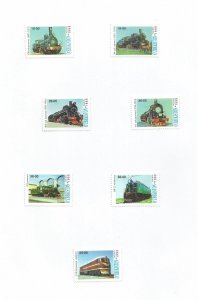 UZBEKISTAN - 1999 - Trains - Perf 7v Set - M L H