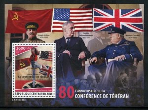 CENTRAL AFRICA  2023 80th ANN OF TEHERAN CONFERENCE FDR CHURCHILL STALIN S/S NH