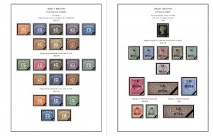 COLOR PRINTED GREAT BRITAIN [CLASS.] 1840-1951 STAMP ALBUM PAGES (28 ill. pages)