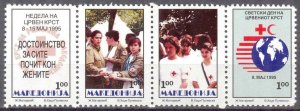 Macedonia Postal Tax Stamps 1995 Red Cross set of 4 MNH**