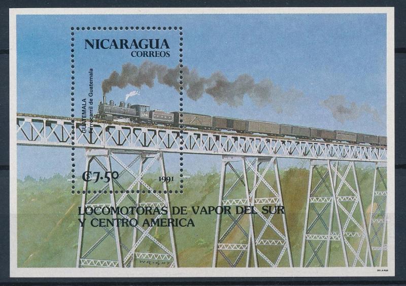 [61379] Nicaragua 1991 Railway Train Elsenbahn Chemin De Fer Souvenir Sheet MNH