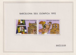 Andorra Spanish   #180   MNH   1987   Olympics Barcelona sheet