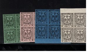 Modena #6 - #9 (Sasonne #7 #9 - #11) Very Fine Mint Blocks