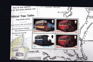 Isle Of Man  1999  - Vintage Manx Buses  - MNH -  Bklt pane # 834a