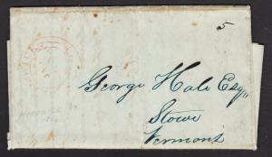 Vermont stampless letter (content) - Hardwick to Stowe VT - 1846