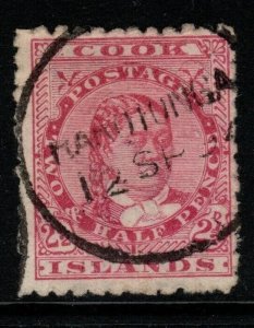 COOK ISLANDS SG8 1893 2½d ROSE p12x11½ USED