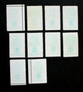 US #1489-1498 Used Singles USPS Postal People Complete Set Lot of 10