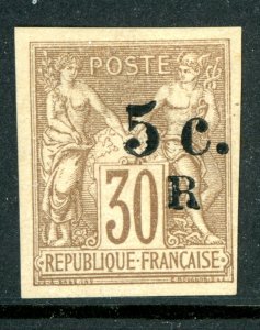 France 1885 Reunion 5r/30¢ Brown Sc #5 Mint L56