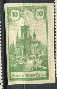 POLAND; 1918 early Zarki Church Local issue fine Mint hinged 10h. value