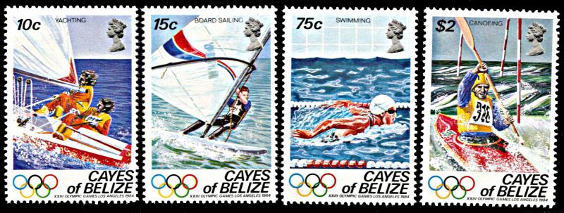 Cayes of Belize 14-17, MNH, Los Angeles Olympics, Watersports