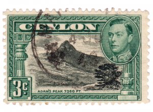 CEYLON STAMP 1938 SCOTT # 279D. USED