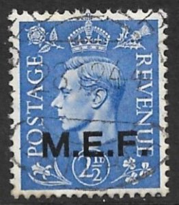 GREAT BRITAIN MIDDLE EAST FORCES 1942-43 KGVI 2 1/2d 14mm Sc 12 VFU