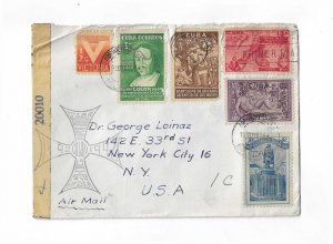 Cuba 1942  Columbus set of 5  censored FDC with minor opening faults r