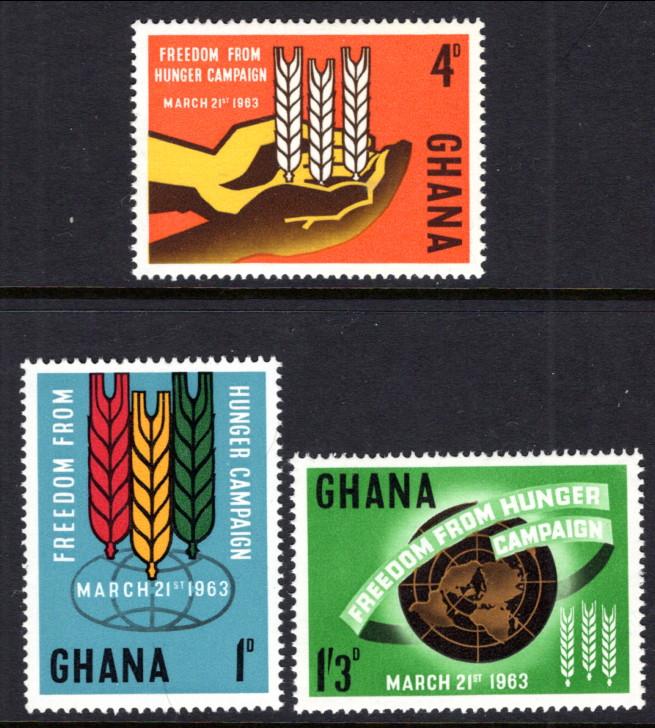 Ghana 132-134 Freedom From Hunger MNH VF