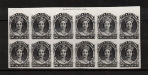 Nova Scotia #13P Extra Fine Imprint Block Of Twelve On India Paper