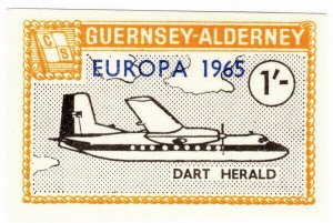(I.B) Guernsey Cinderella : Alderney 1/- (Commodore Shipping)  