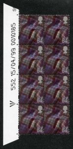 S-WONP64A Scotland Walsall 64p Warrant Block of 8 Dated 15/04/99