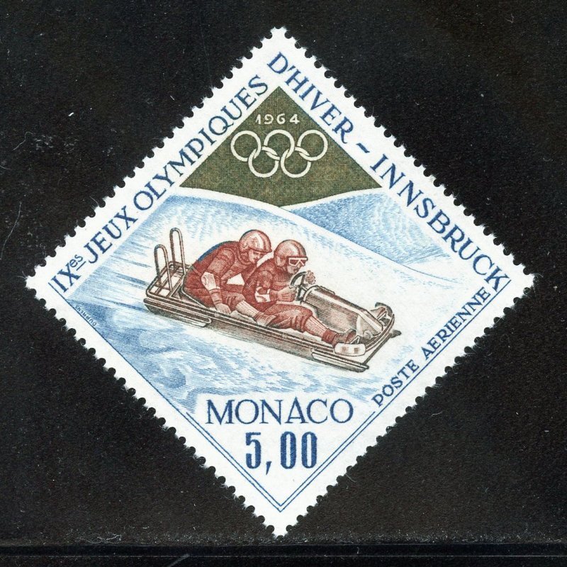 Monaco C65 MNH, Innsbruck Winter Olympics Issue from 1964.