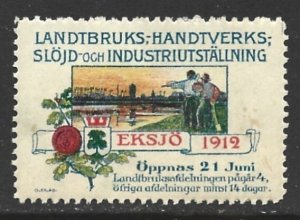 Sweden 1912 Agriculture & Industry Exhibition in Eksjö Cinderella F/VF-H-