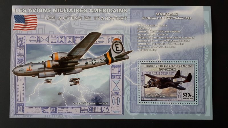 Aviation - Planes - US America - Congo 2006 - sheet + compl. of 6 ss perf ** MNH