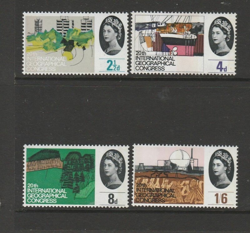 1964 Geographical Phosphor Complete Set of 4 (SG 651p-654p) Cat £30 Superb U/M