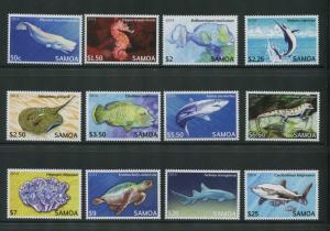 2014 Samoa Endangered Marine Life Postage Stamps #1167-1178 Mint Never Hinged