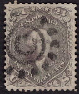 US #70 Extra Fine. San Francisco cogwheel cancellation.