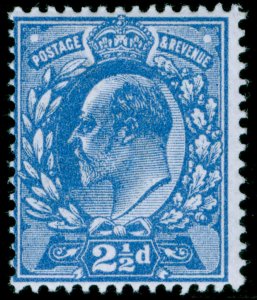 GB EDVII SG276 SPEC M17(1), 2½d deep bright blue, NH MINT. Cat £190.