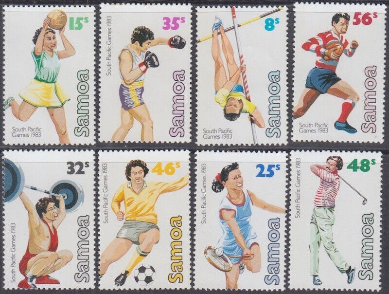 SAMOA Sc # 592-9 CPL MNH SET of 8 - 7th SOUTH PACIFIC GAMES