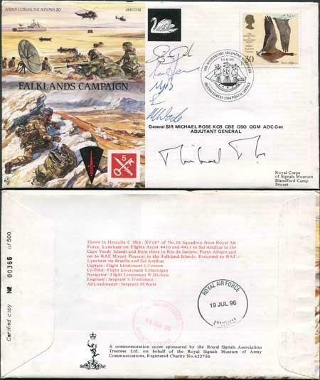 JS(CC)12c Falklands Campaign Signed by Sir Michael Rose and 5 Crew Members