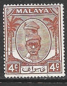 Malaya Perak 108: 4c Sultan Yussuf Izzuddin Shah, used, F