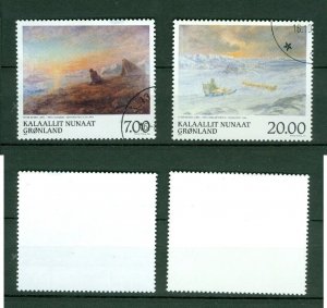 Greenland. 1999. Set. Cancel. Greenland Art, Paintings, P. Rossing.Sc.# 349-350.