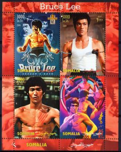 Somalia 2004 BRUCE LEE (1940-1973) Cinema Sheetlet (4) MNH