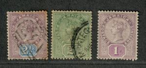 Jamaica Sc#24-26 M+U/H/F-VF, Complete Set, Cv. $23.75