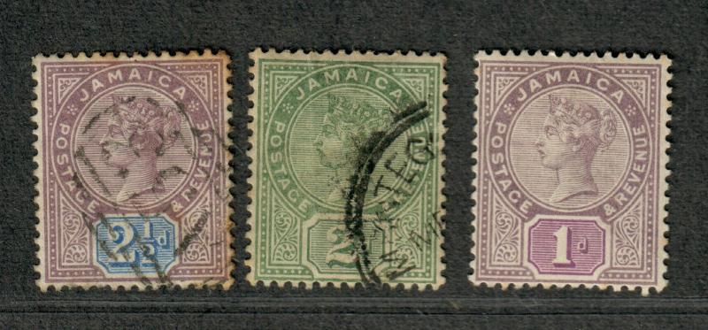 Jamaica Sc#24-26 M+U/H/F-VF, Complete Set, Cv. $23.75