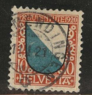 Switzerland Scott B16 used 1920 semipostal  CV$12.50