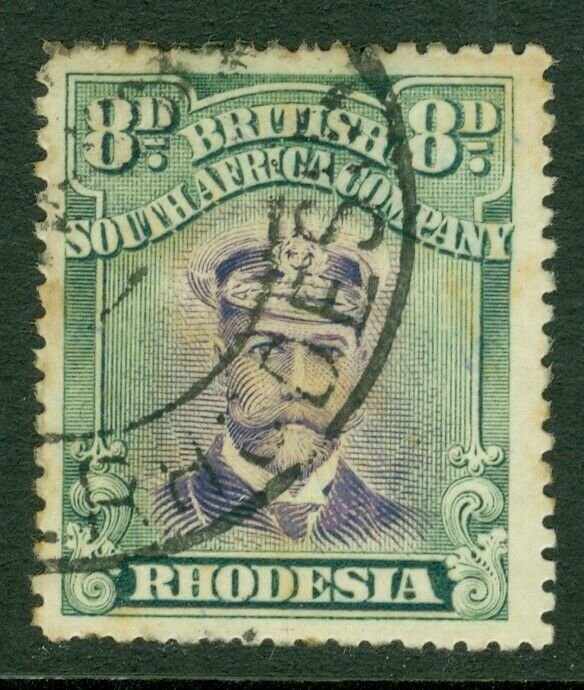 Sg 246 Rhodesia 8d Purple & Green Very Fine Used Rhodesia CDS Cat-