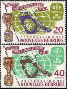 New Hebrides French 1966 SGF134-F135 World Cup Football set MNH